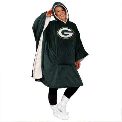 Nfl Green Bay Packers Center Stripe Trim Sherpa Trim Blanket : Target