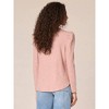 Women's Long Puff Shoulder Sleeve V-Neck Surplus Shirttail Hem Knit Top - Democracy - 3 of 4