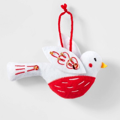 Bird Christmas Tree Ornament White Wings - Wondershop™