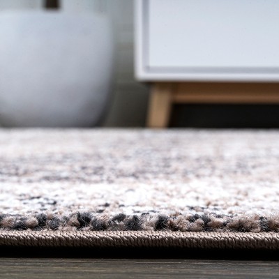 Modern Boho Medallion Washable Rug in Brown/Ivory - 3x5 Feet