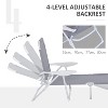 73.3'' Folding Chaise Lounge 4-Position Reclining Back, Armrests, Metal Frame and Mesh Fabric Gray - 2 of 4
