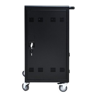 Laptop Cart, Laptop Rolling Cart With Lock & Key, 2 Locking Casters, Cable Management Strip, Fast Charging & Secure Storage Mobile Charging Cart - 1 of 4