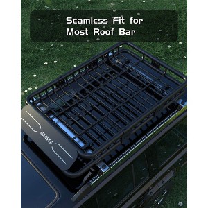 Roof Rack Basket Rooftop Cargo Carrier with Extension Black Car Top Luggage Holder Universal for SUV Cars - 1 of 4