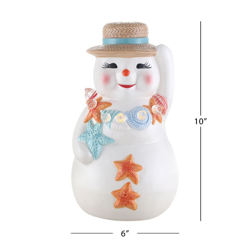 Mr. Christmas 10" Ceramic Beach Snowman, 3 of 4