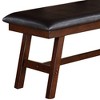 Royal Hampton Wood Bench With Faux Leather Upholstery Large Brown - 3 of 4