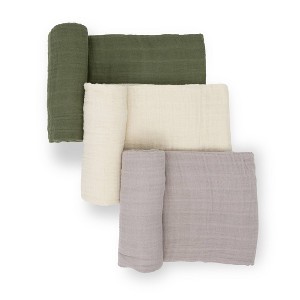 Little Unicorn Cotton Muslin Swaddle Blanket - 3pk - 1 of 4