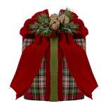 Northlight 9" Red and Green Plaid Christmas Present Decoration with Bow