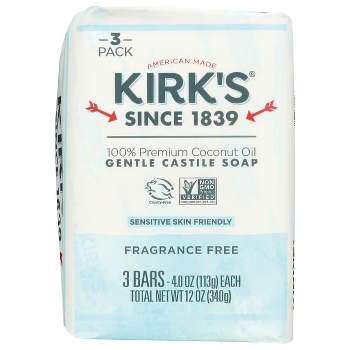 Kirk's Gentle Castile Soap - Fragrance Free 3 - 4 oz Bar(S)