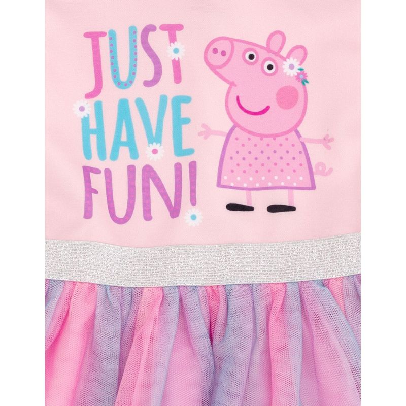 Peppa Pig Girls Mesh Tulle Dress Toddler to Little Kid, 4 of 7