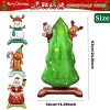 8 Packs Christmas Mylar Balloons Kit, Santa Snowman Xmas Tree Standing Foil Balloons with Base for Winter Party Birthday Decorations - 2 of 4