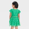 Toddler Girls' Shamrock Tulle Dress - Cat & Jack™ Bright Green - 3 of 4