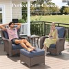 LayinSun Wicker Outdoor Furniture Set with 6-inch Comfy Cushions, High Back Patio Furniture Set with Swivel Rocking Chairs and Side Table - 2 of 4