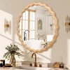 Spassway 22"W*32"H Round/Oval Wooden Wall Mirror Vanity Farmhouse Decorative Mirrors with Irregular Edges for Bathroom Bedroom Entryway Living Room - 4 of 4
