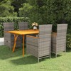 vidaXL Dining Set Grey Solid Acacia wood Large Seats Many Dining Set - 2 of 4