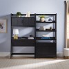 Saracina Home 2pc Transitional Fluted Hutch Desk with Wide Bookcase - 3 of 4