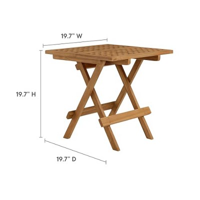 Vienna Natural Teak Wood Folding Outdoor Side Table