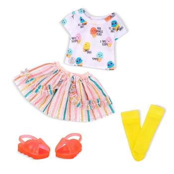 Glitter Girls Rainbow Flavors Ice Cream Outfit for 14" Dolls