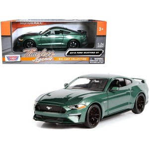 2018 Ford Mustang GT 5.0 Green Metallic 1/24 Diecast Model Car by Motormax - 1 of 4