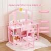JOYMOR 2-in-1 Princess Vanity Set with Tri-Fold Mirror & Storage, Kids Table & Chair, Ideal Holiday & Birthday Gift (Pink) - 4 of 4