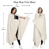 Catalonia Women Hooded Wearable Blanket Cape Cardigan Cloak Wrap Shawls Snuggy Fuzzy Fleece Cape with Hand Pockets, Woman Cozy Gift Plush Throw Wrap - 4 of 4