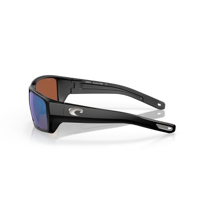 Costa Matte Black Green Mirror Polarized Sunglasses