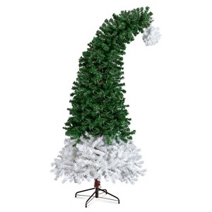 6 FT Santa Hat Style Pre-lit Artificial Christmas Tree - 1 of 4