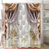 Paaaawaters 1 Piece Gold Floral Swan Print Shower Curtain Set with Hooks Waterproof Bathroom Partition Curtain - 3 of 4