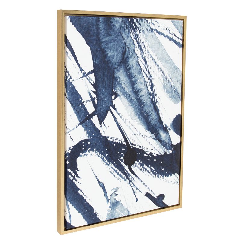 Kate & Laurel All Things Decor 31.5"x41.5" Sylvie Indigo Watercolor Framed Wall Art by Amy Peterson Modern Blue Abstract Wall Art, 2 of 6