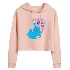 Women's - Disney Princess - Late For My Ball Cropped Graphic Hoodie - 1 of 3