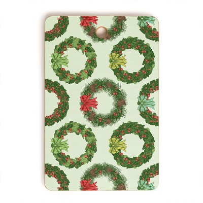Sabine Reinhart Christmas Wreaths Cutting Board Rectangle -Deny Designs