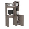 CAVINAS Modern Computer Desk with Hutch and 3-Tier Storage,25.8" Wide Office Desk w/Single Door Cabinet and Open Shelves - 2 of 4