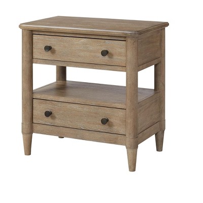 NicBex Open Nightstand with 2 Drawers Modern Bedside Table with Open Storage End Table for Bedroom, Living Room