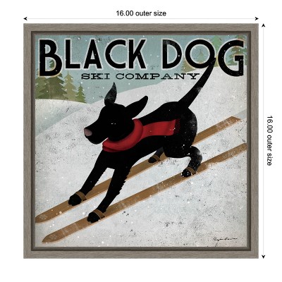 Black Dog Ski Company Vintage Canvas Wall Art, 16x16