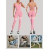 Women's Seamless Butt Lift Tummy Control Yoga Jumpsuit with Long Pants Striped Sports Bodysuit - 4 of 4