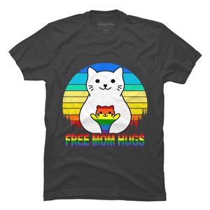 Adult Design By Humans Free Mom Cat Hugs Pride Sunrise By Avocato T-Shirt - 1 of 2