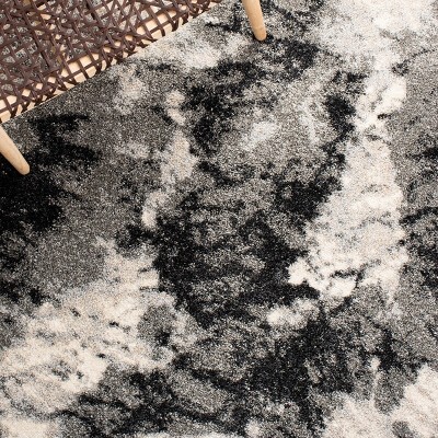 Gray Abstract Shag Synthetic Area Rug