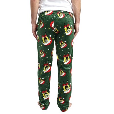 Spongebob Squarepants Santa Spongebob Men's Green Sleep Pajama Pants