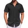 COOFANDY Mens Short Sleeve Button Down Shirts Casual Summer Shirt Untucked Dress Shirts - 2 of 4