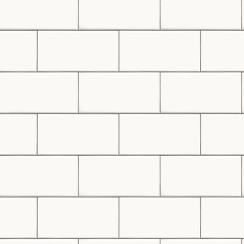 Subway Tile Peel & Stick Wallpaper White - Threshold™ : Target