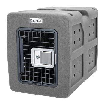 Dakota 283 G3 Small Ventilated Framed Pet Kennel w/Ultra-Secure Lock, Easy-Grip Handle & Keyed Paddle Latching Door for Small-Breed Dogs, Dark Granite