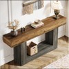 HDZNVF 63in Farmhouse Console Table with Storage 2-Tier Rustic Entryway Sofa Table Behind Couch, Narrow Hallway - 3 of 4