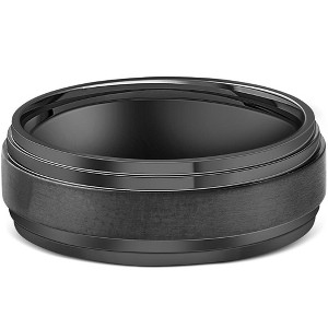 Pompeii3 Mens 9mm Titanium Black Comfort fit Brushed Wedding Band - 1 of 4