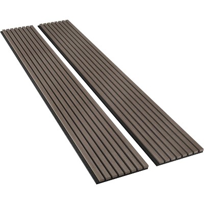 Vipbear Wood Slat Wall Panels, Solid Wooden Panels, 2 Pack 93.5" x 12.6" Soundproof Wall Panels, 3D Textured Acoustic Fluted Panels
