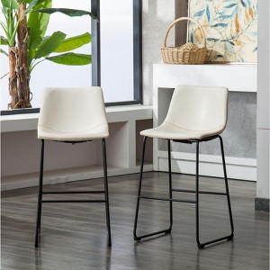 NicBex Dining Chairs Set of 2 PU Leather Barstools Chairs for Dining Table with Metal Legs Suitable for Kitchen, Home Bar - 1 of 4
