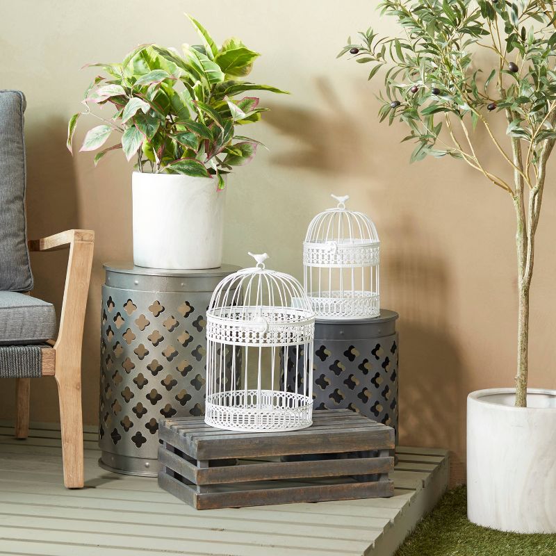 Set of 2 Metal 15.6" Country Cottage Birdcage - Olivia & May, 2 of 6