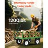 VEVOR 1200 Lbs Steel Garden Cart, Heavy Duty Pullable Garden Wagon Yard Cart, 2 in 1 Outdoor Metal Utility Wagon Yard Trailer, Green - 3 of 4