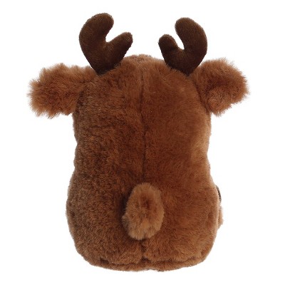 Aurora Rolly Pet Monty Moose Stuffed Animal - 5.5" Holiday Plush With Present Toy
