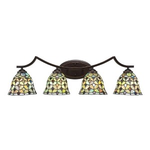 Toltec Lighting Zilo 4 - Light Vanity in  Dark Granite with 7" Crescent Art Glass Shade - 1 of 1