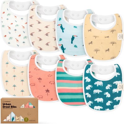 KeaBabies 8pk Organic Baby Bibs for Boy, Baby Drool Bib for Baby Boys and Girls, Newborn Teething Bibs