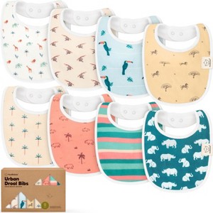 KeaBabies 8pk Organic Baby Bibs for Boy, Baby Drool Bib for Baby Boys and Girls, Newborn Teething Bibs - 1 of 4